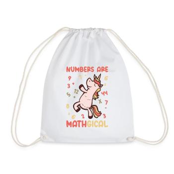 Math Number Lovers Mathematics Unicorn Teacher - Drawstring Bag - white - Front