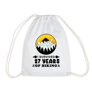 27th Birthday Hiker 27 Years Old Summit Mountains - Drawstring Bag - white - Front