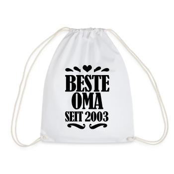 Beste Oma seit 2003 - Geschenk für die beste Oma - Turnbeutel - Weiß - Vorne