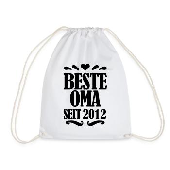 Beste Oma seit 2012 - Geschenk für die beste Oma - Turnbeutel - Weiß - Vorne