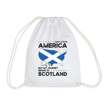 Born Scottish Scotland American USA Citizenship - Drawstring Bag - white - Front