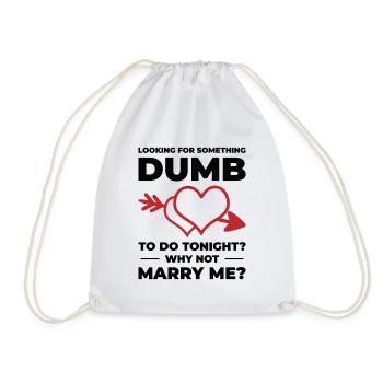 Dumb Wedding Heart Couple Relationship Romance - Drawstring Bag - white - Front