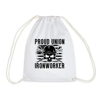 Proud Union Ironworker Weld Locksmith Ironworkers - Drawstring Bag - white - Front