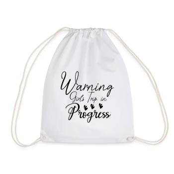 Warning Girls Trip In Progress - Drawstring Bag - white - Front