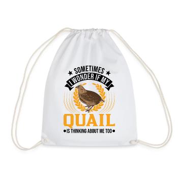 Warning quail quail breeding quail breeder - Drawstring Bag - white - Front