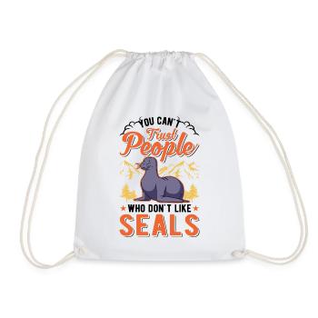 Robbe Geschenk Seelöwe Seehund Sea Lion - Turnbeutel - Weiß - Vorne
