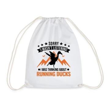 Indian Running Duck Bouteille cadeau Canard Canard - Sac de sport léger - blanc - Devant