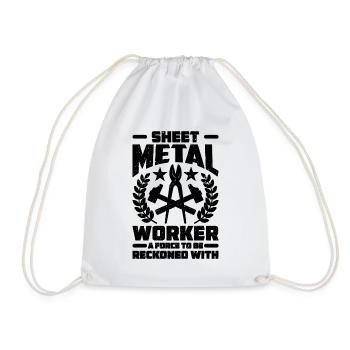 Sheet Metal Worker A Force To Mechanic Metal Work - Drawstring Bag - white - Front