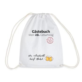 20. Geburtstag Party Gästebuch Junge Mädchen - Turnbeutel - Weiß - Vorne