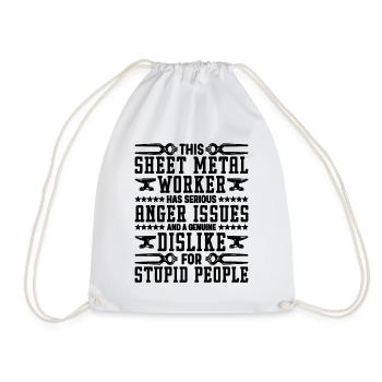 This Sheet Metal Worker Has Mechanic Metal Workers - Drawstring Bag - white - Front