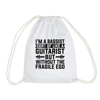 I'm A Bassist Sort Like A Guitarist Bass Player - Drawstring Bag - white - Front