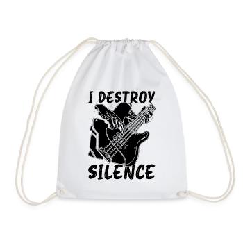 I Destroy Silence Guitarist Bass Line Bass Player - Turnbeutel - Weiß - Vorne
