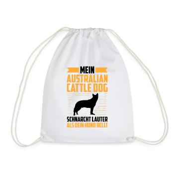 Australian Cattle Dog schnarcht laut Treibhund - Turnbeutel - Weiß - Vorne