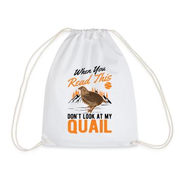 Warning quail quail breeding quail breeder - Drawstring Bag - white - Front