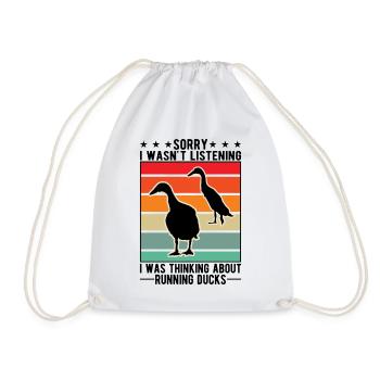 Indian Running Duck Bouteille cadeau Canard Canard - Sac de sport léger - blanc - Devant
