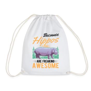 Hippo Gift Hippo Hippo - Drawstring Bag - white - Front