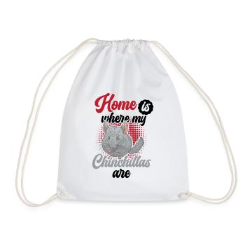 Home is where my chinchilla is rodent - Drawstring Bag - white - Front