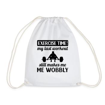 Sore muscles Workout Wobbly Gym Body Builder - Drawstring Bag - white - Front