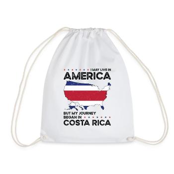 Born Costa Rican Costa Rica American USA - Drawstring Bag - white - Front