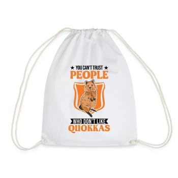 Quokka Gift Short-tailed Kangaroo - Drawstring Bag - white - Front