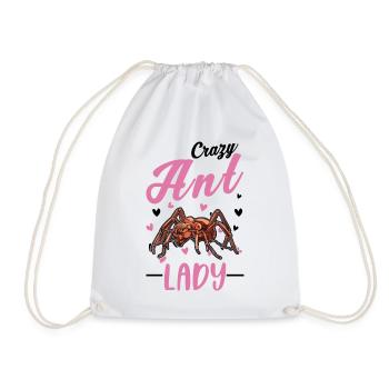 Crazy Ant lady ant farm anthill - Drawstring Bag - white - Front