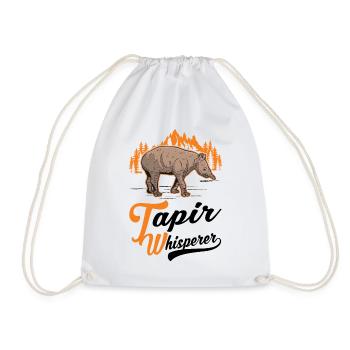 Tapir Whisperer Lowland Tapir - Drawstring Bag - white - Front
