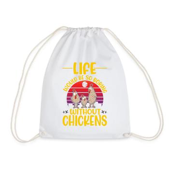 Chickens Chicken Breeding Chicken Farmer Farmer - Drawstring Bag - white - Front