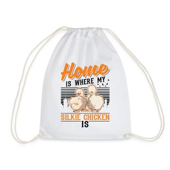 La maison est l’endroit où se trouve mon poulet en soie - Sac de sport léger - blanc - Devant