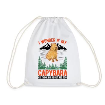 Capybara Wasserschwein Capibara - Drawstring Bag - white - Front