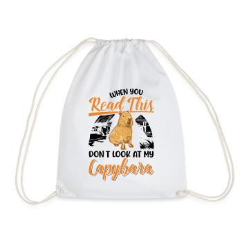 Capybara Gift Capibara capybara - Drawstring Bag - white - Front
