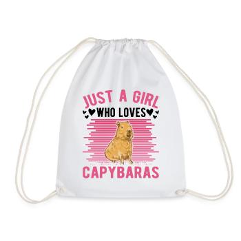 Just a Girl Who loves Capybaras Capybara Mädchen - Drawstring Bag - white - Front