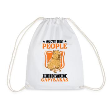 Capybara Gift Capibara - Drawstring Bag - white - Front