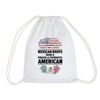 Born Mexican Mexico American USA Citizenship - Drawstring Bag - white - Front