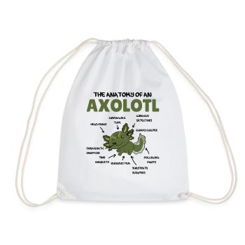 Axolotl Explication Anatomie d’un Axolotl - Sac de sport léger - blanc - Devant