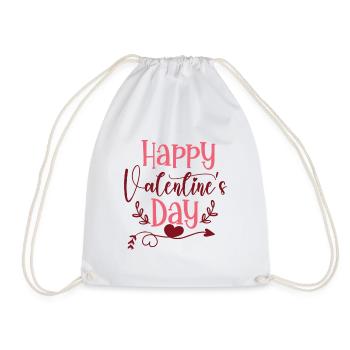 Happy Valentine's Day - Turnbeutel - Weiß - Vorne