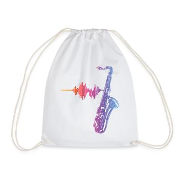 Saxophone Heartbeat/ Frequency For Saxophone Playe - Turnbeutel - Weiß - Vorne