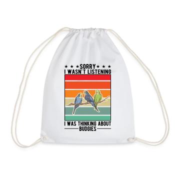 Budgerigar Gift Welli Parakeet - Drawstring Bag - white - Front