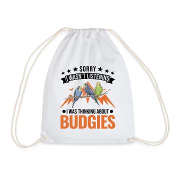 Budgie Gift Welli Parakeet - Drawstring Bag - white - Front