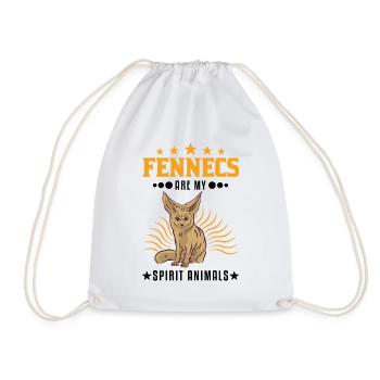 Fennek Spirit Animal Desert Fox - Drawstring Bag - white - Front
