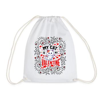 Chemise de Saint-Valentin, mon chat est mon chat de Saint-Valentin - Sac de sport léger - blanc - Devant