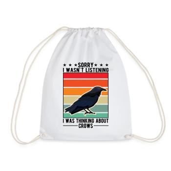 Crow Raven Crow Crow Husbandry Crow Breeder - Drawstring Bag - white - Front