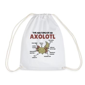 Axolotl Explication Anatomie d’un Axolotl - Sac de sport léger - blanc - Devant
