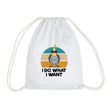 Cockatiel - Drawstring Bag - white - Front