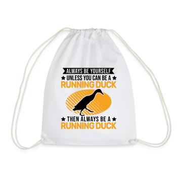Indian Running Duck Gift Running Duck - Drawstring Bag - white - Front