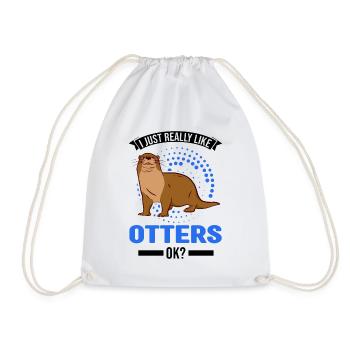 I just really like Otters Fischotter Seeotter - Turnbeutel - Weiß - Vorne