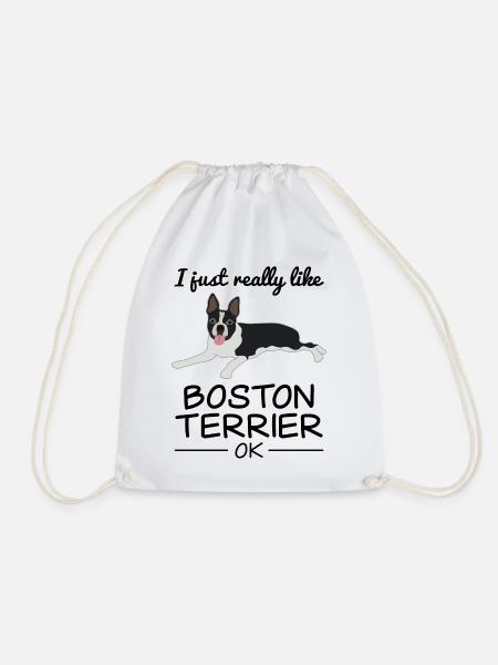 Boston Terrier Hund Hundeliebhaber Spruch Geschenk - Turnbeutel - Weiß
