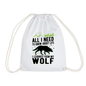 Wolf Liebhaber Geschenk Wolfsrudel - Turnbeutel - Weiß - Vorne