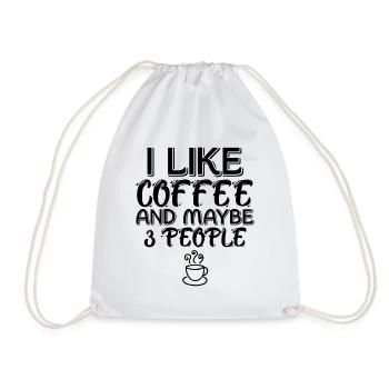 J’aime le café et peut-être 3 personnes - Café Dicton - Sac de sport léger - blanc - Devant