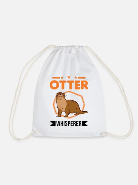 Otter Flüsterer Fischotter Geschenk Seeotter - Turnbeutel - Weiß