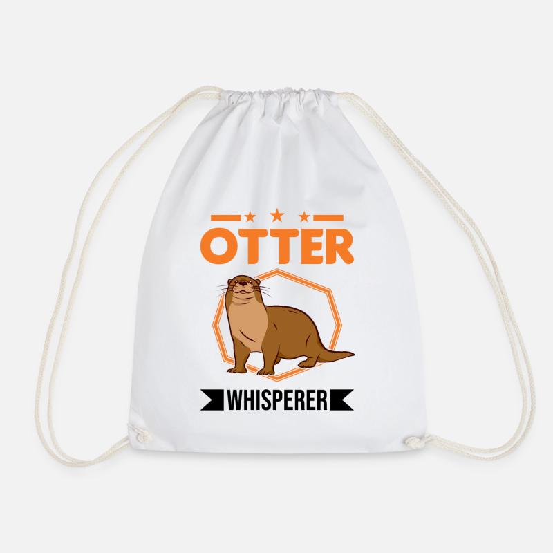 Otter Flüsterer Fischotter Geschenk Seeotter - Turnbeutel - Weiß